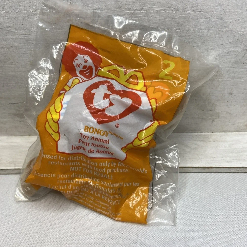 Vintage 1998 McDonald's Happy Meal Toy Ty Beanie Baby BONGO the MONKEY‎ #2